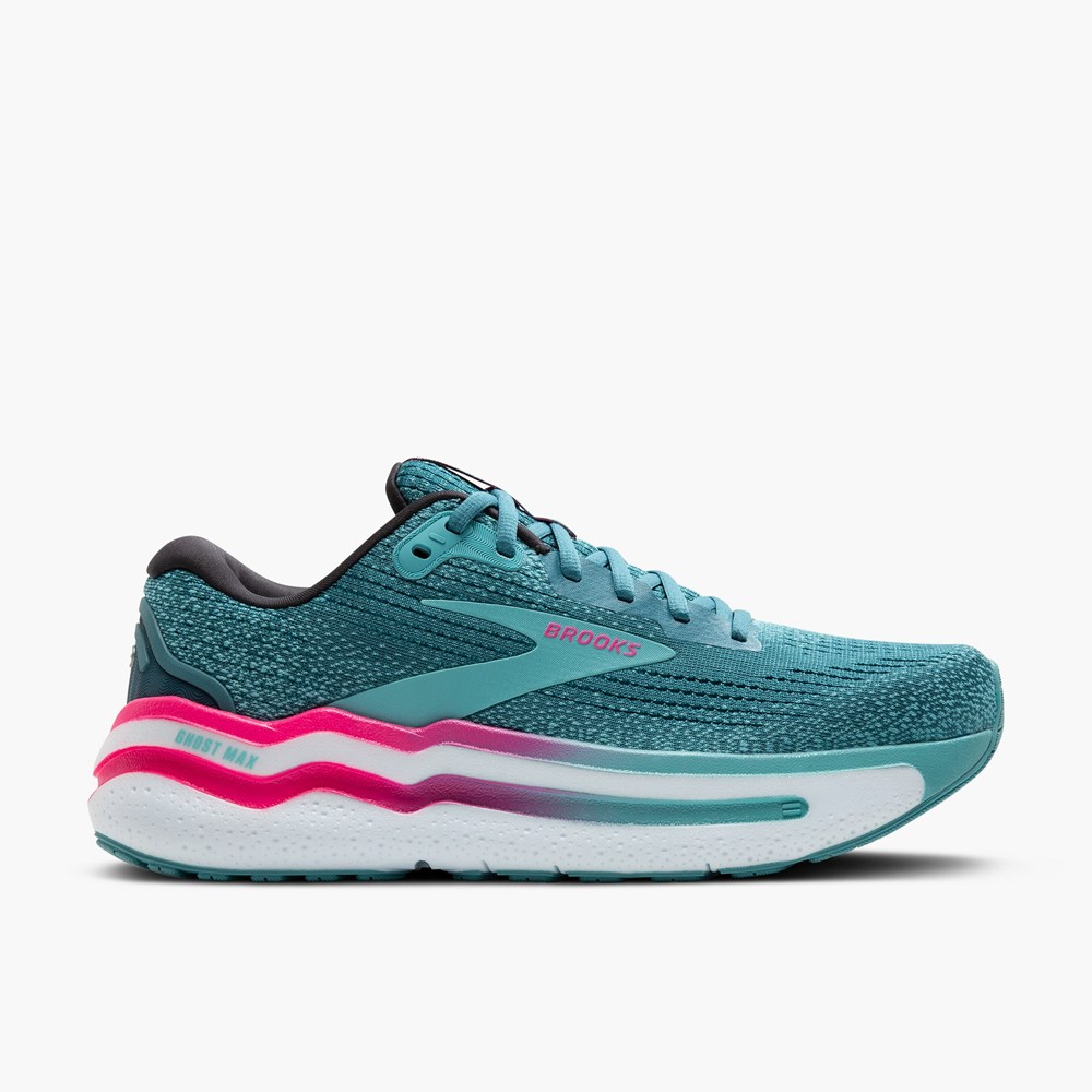 Chaussures Running Route Brooks Ghost Max 2 Bleu Rose Turquoise Clair Femme | SUJ-0740786